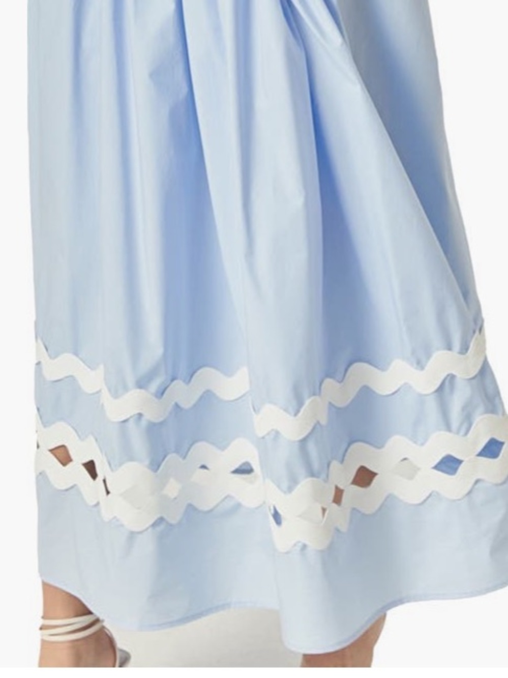 English Factory Powder Blue Puff Sleeve Cotton Midi Dress XS NWT - Picture 5 of 11